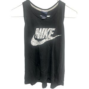NIKE women’s Black tank top with Textured  Logo Sz Medium